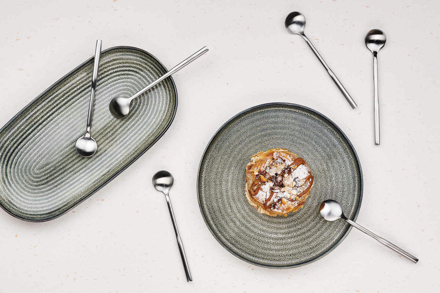 NUDE - Lot de 6 petites cuillères en inox argent