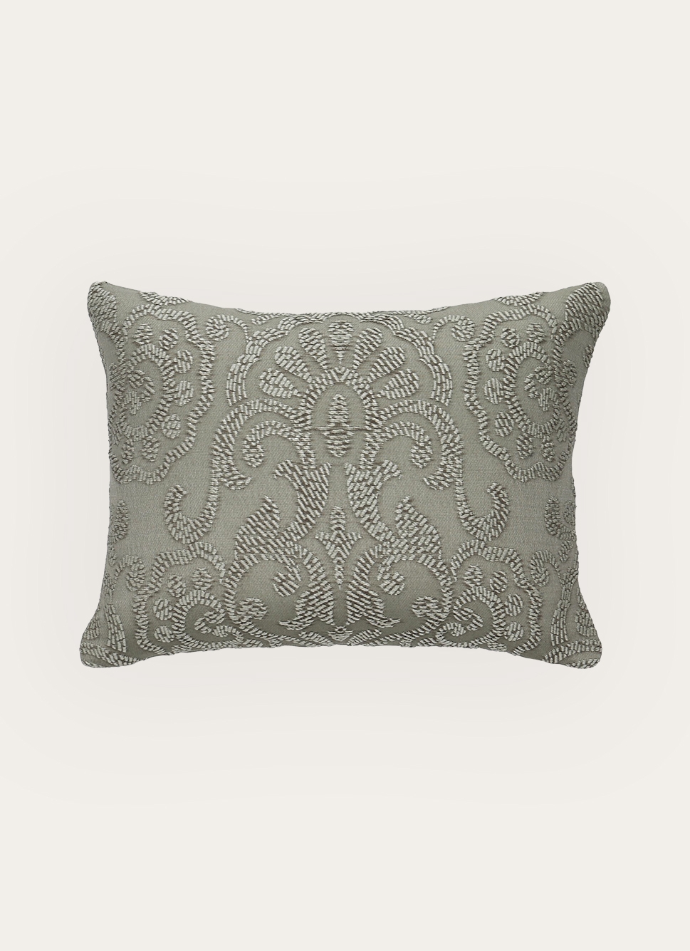 COUSSIN JACQUARD EN RELIEF MOTIF FEUILLAGE vert