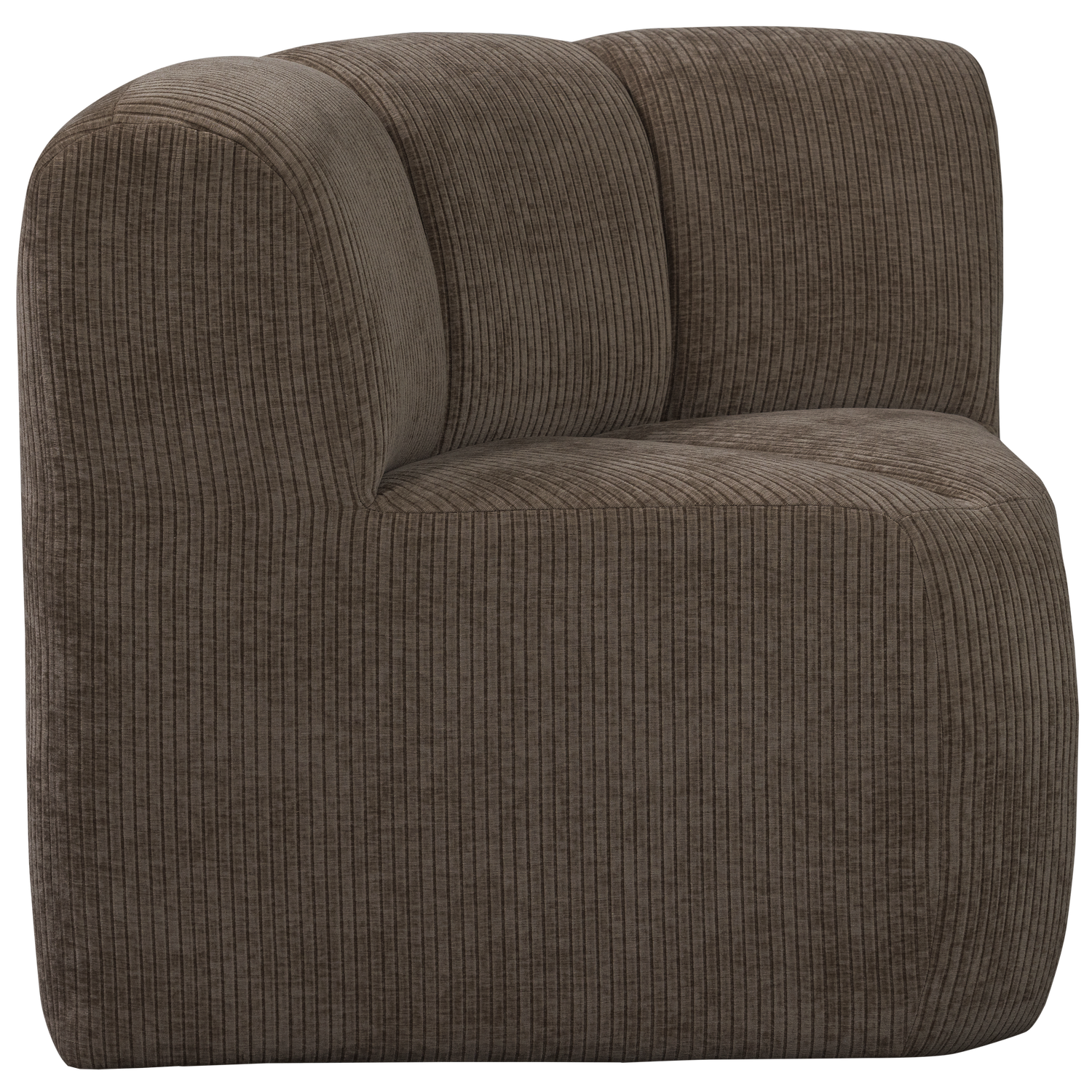 WOOOD eetbankje hoek met rugleuning Mojo - Ribstof - Bruin - 88x86x86