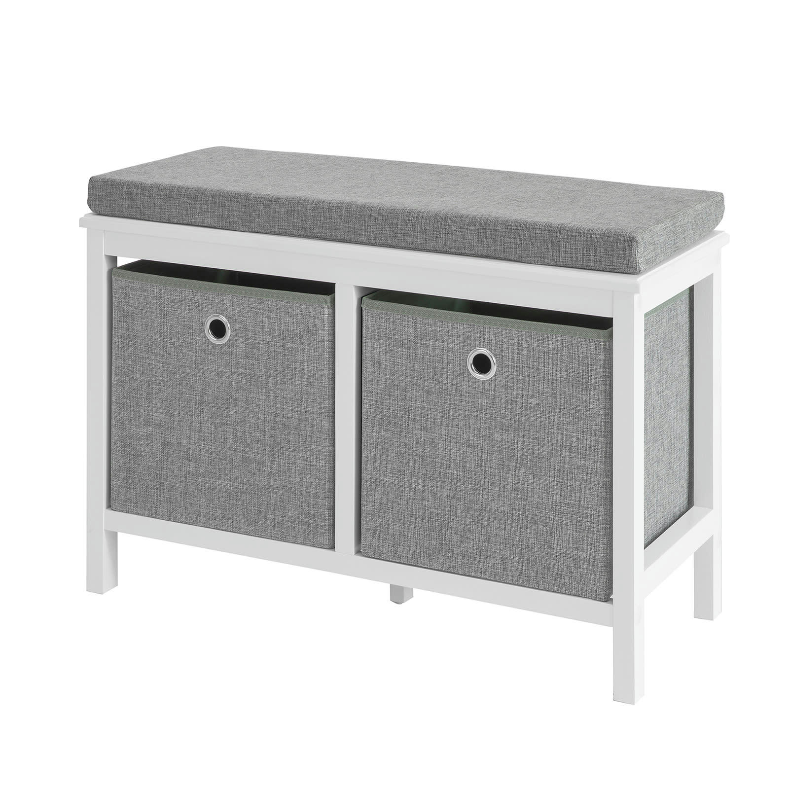 - Banc de rangement 2 paniers effet bois
