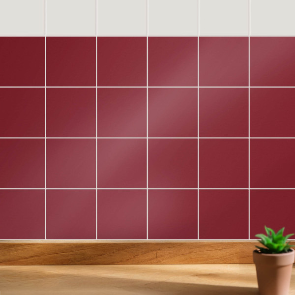 Naklejki na kafelki 10x10 cm Kolor Bordowy 24 szt.