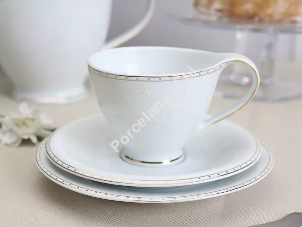 Zestaw do herbaty na 6 osób (18el) Bogucice - Julia Gold Plus 1172