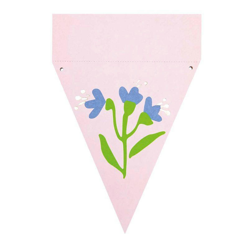 FLEURS - Guirlande 15 fanions fleurs