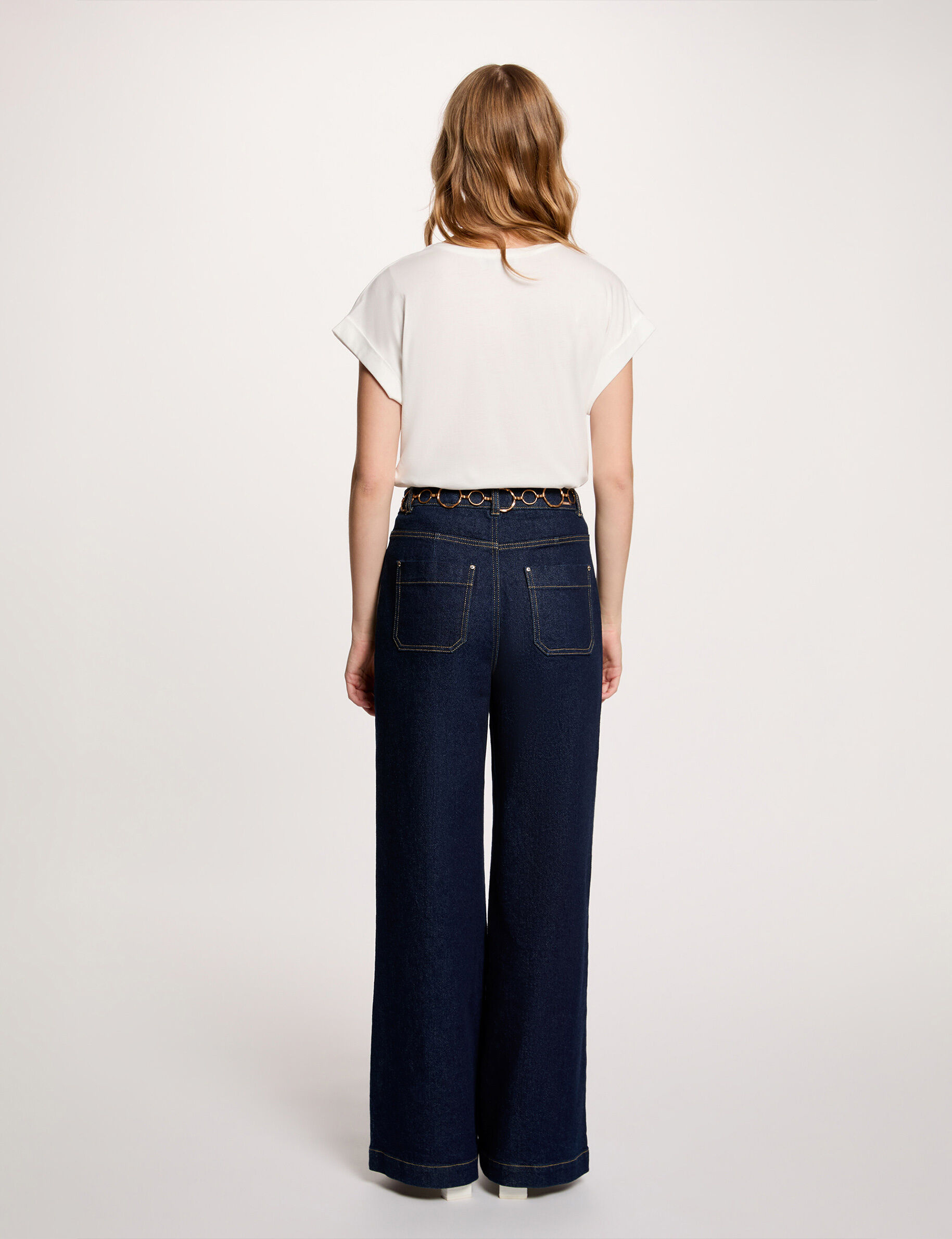 Round Neck Short-Sleeve T-Shirt White Women