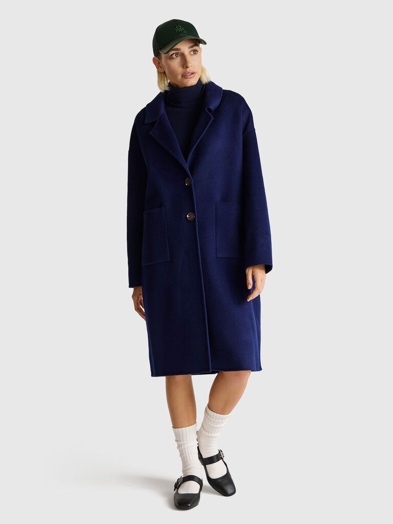 Midi coat in wool blend