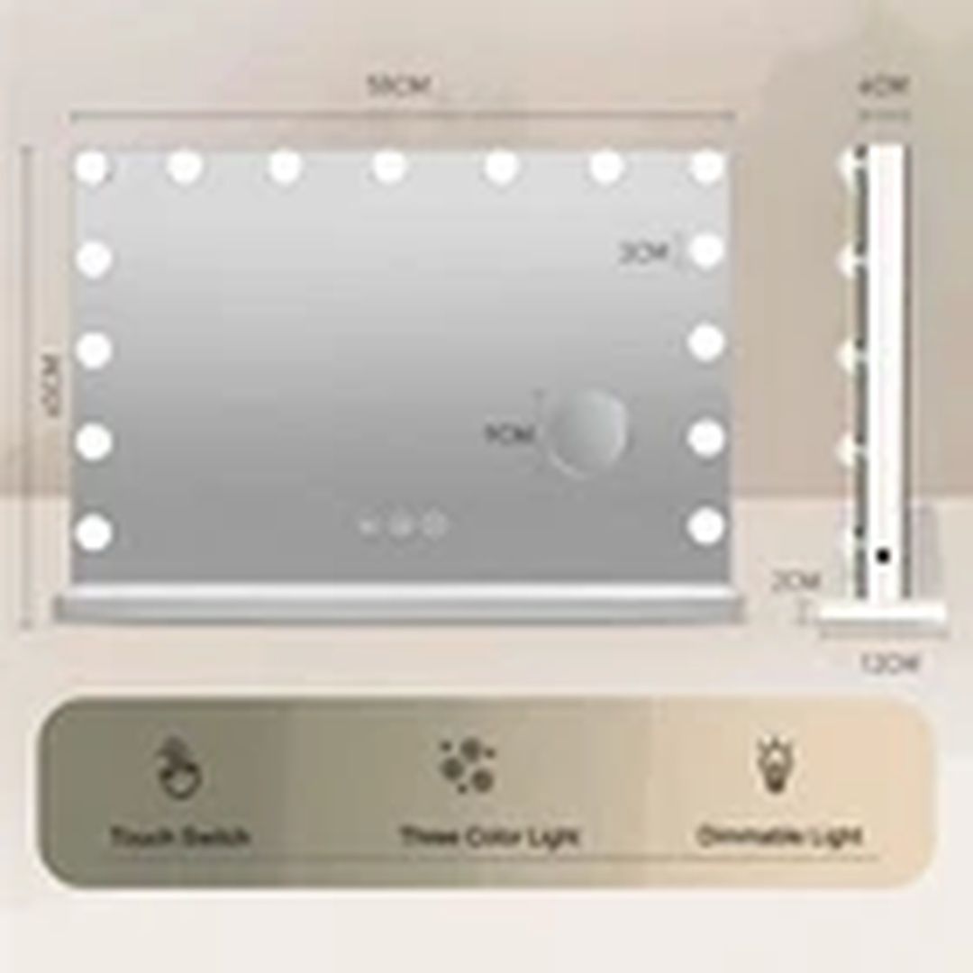 EONLION Large Hollywood Vanity Makeup Mirror with 15 Dimmable LED Bulbs