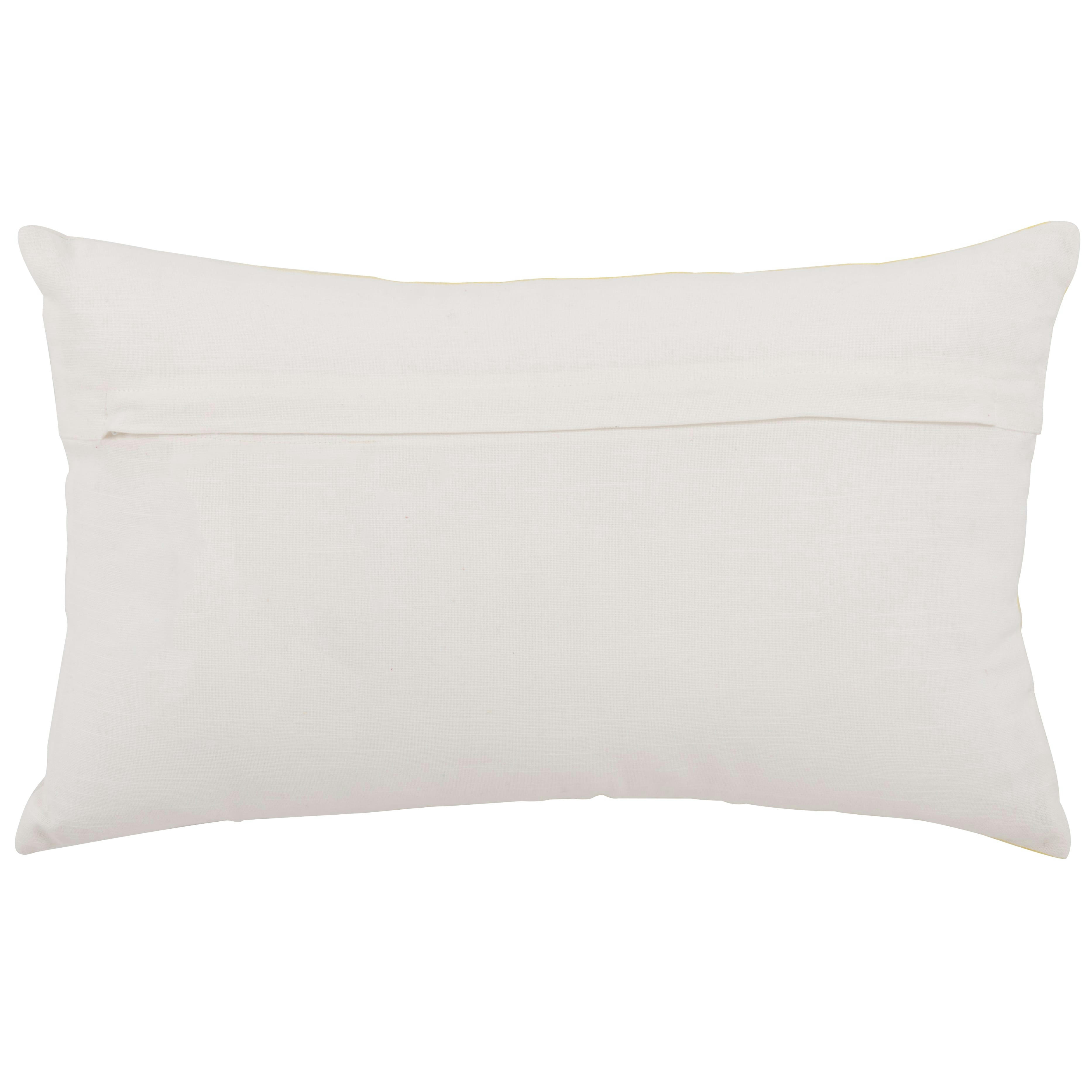 RAIVOSA - Housse de coussin en coton imprimé dégradé jaune et écru 50x30