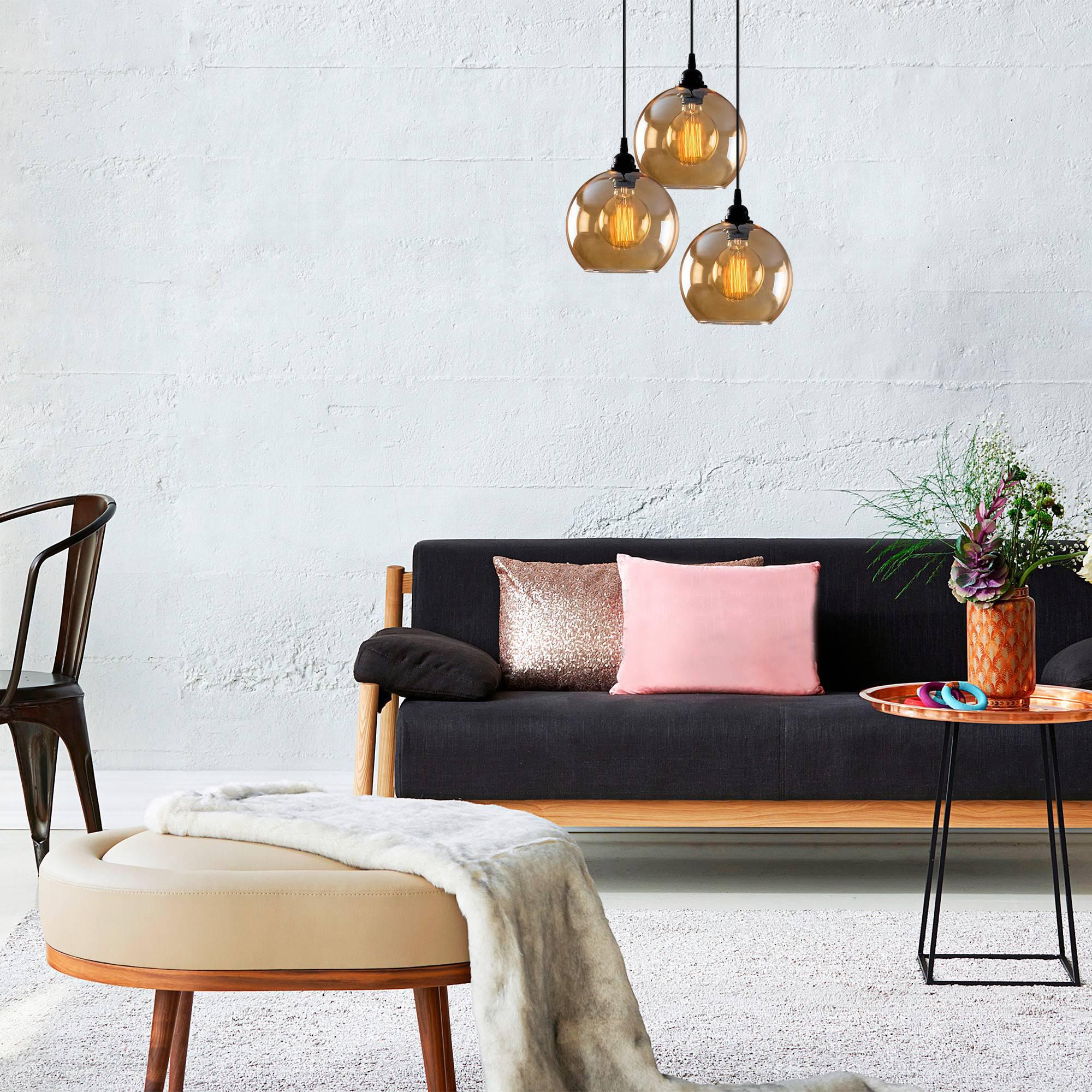 Glas hanglamp woonkamer Jack rond 3-lichts
