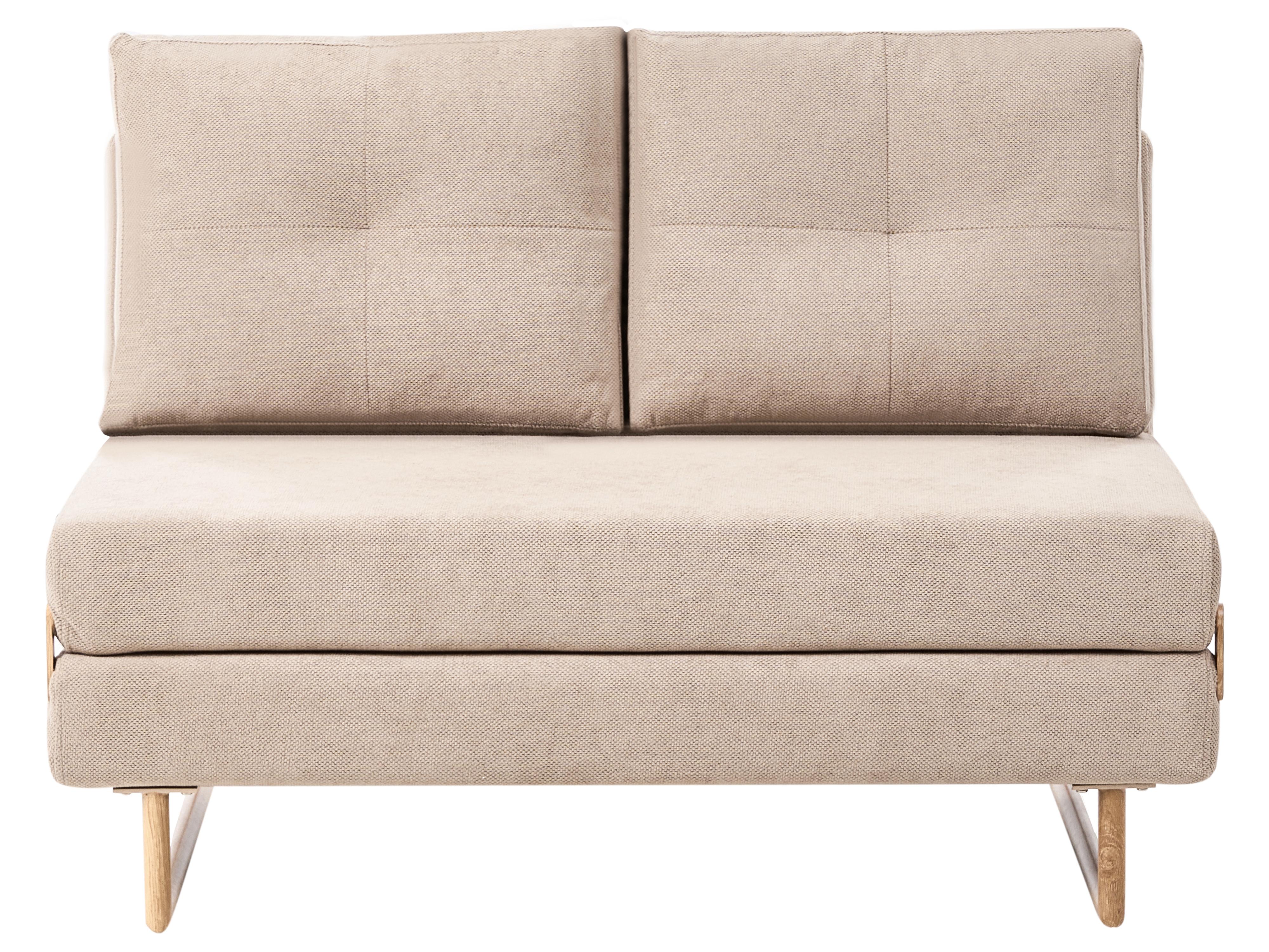 Sofa Bed 2 Seater JERSLEV Fabric Light Brown
