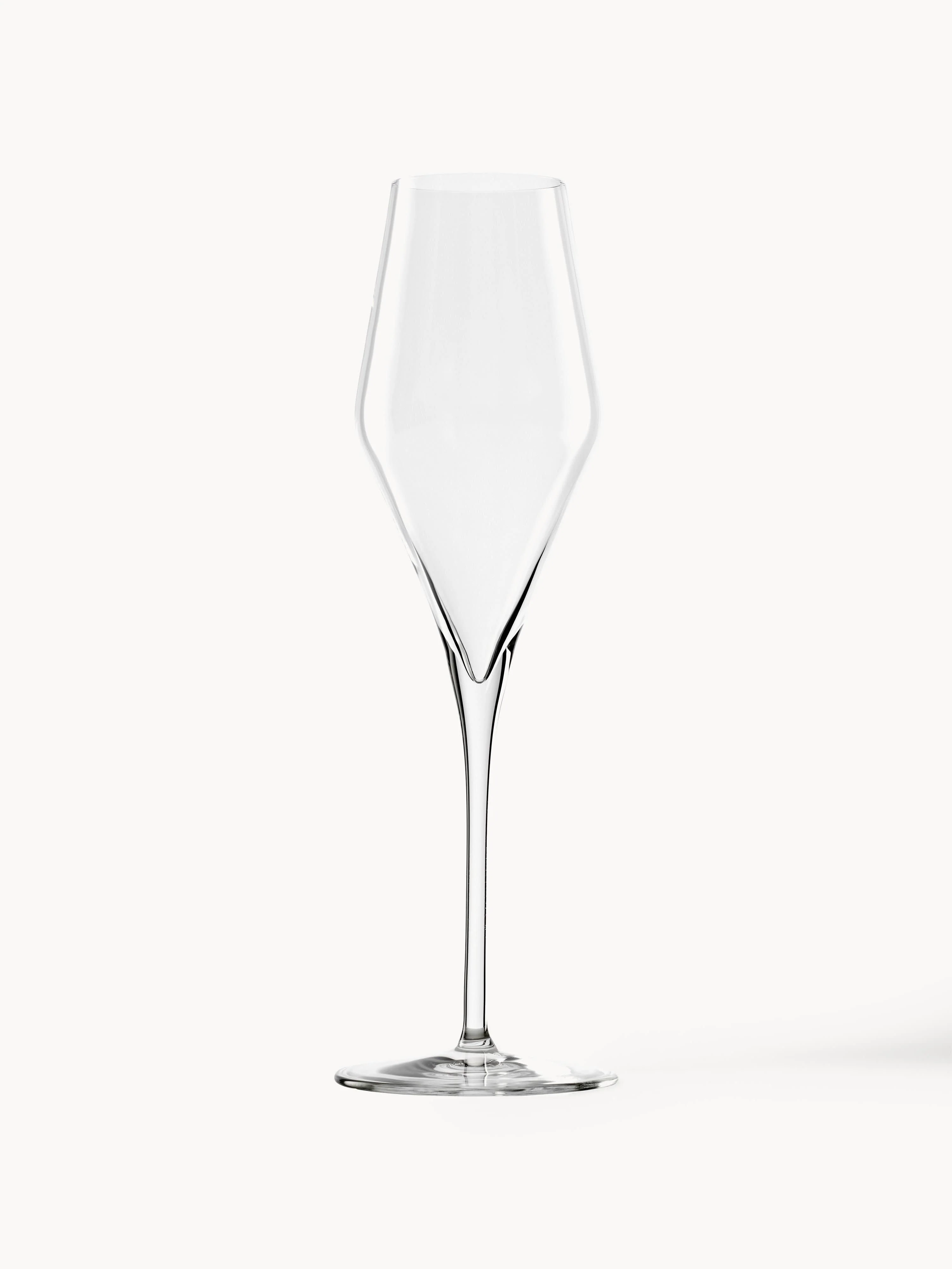 Kristall-Champagnerflöten Quatrophil, 6er-Set