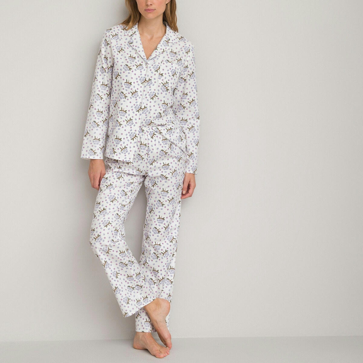 Pyjama en flanelle, imprimé fleurs