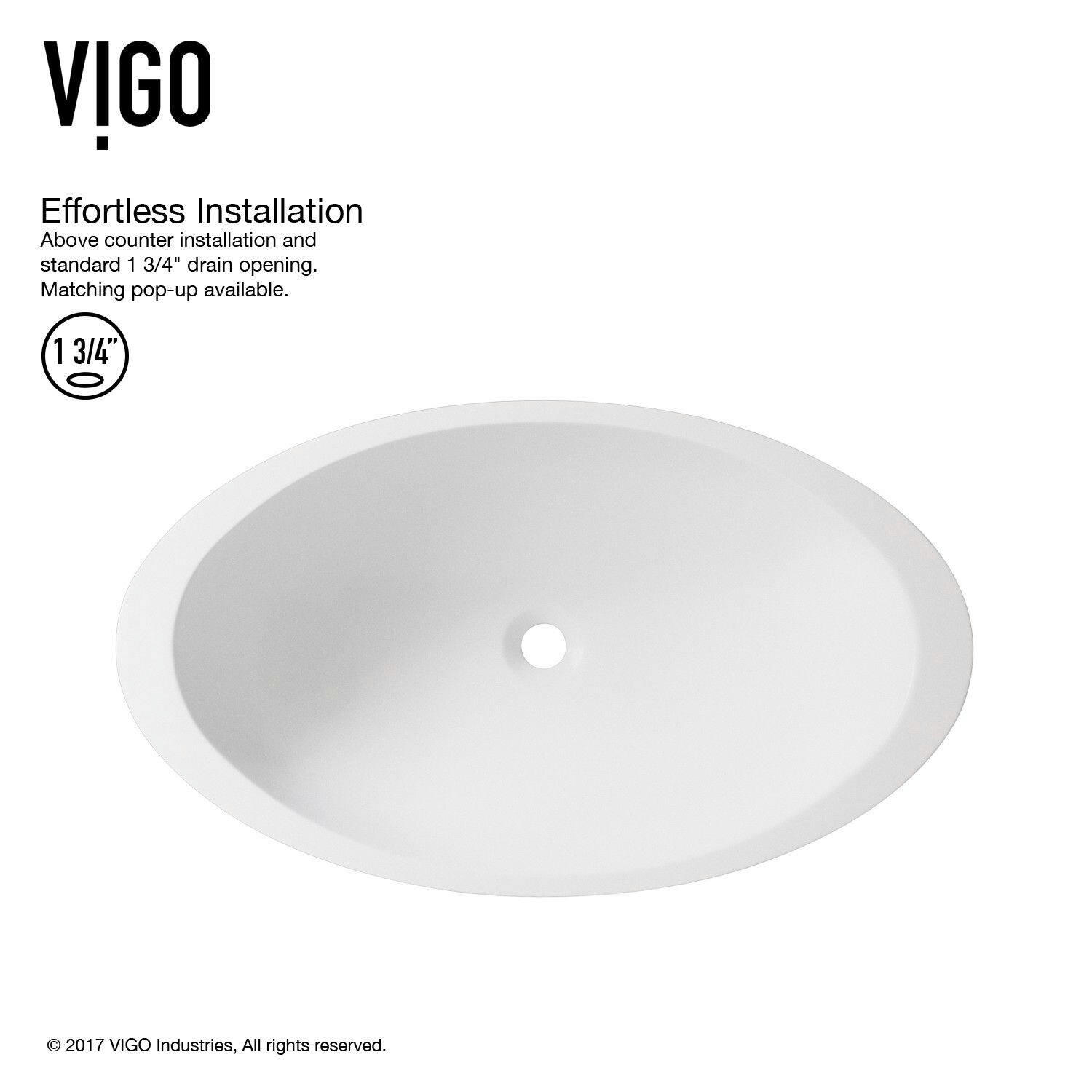 VIGO Wisteria Matte Stone™ Circular Vessel Bathroom Sink/Basin with Deep Bowl, White