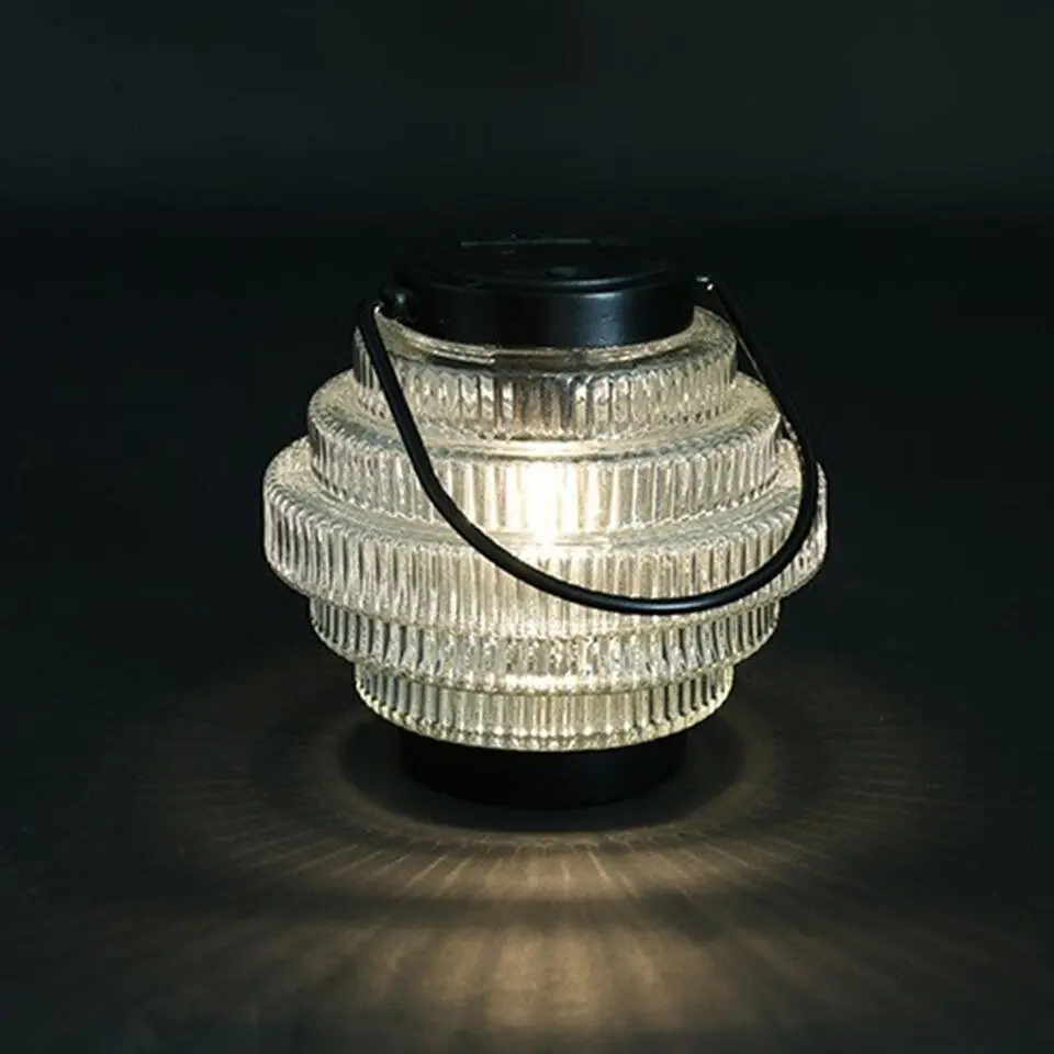 Countryfield Tuin lantaarn - solar - transparant/zwart - D16 x H16 cm