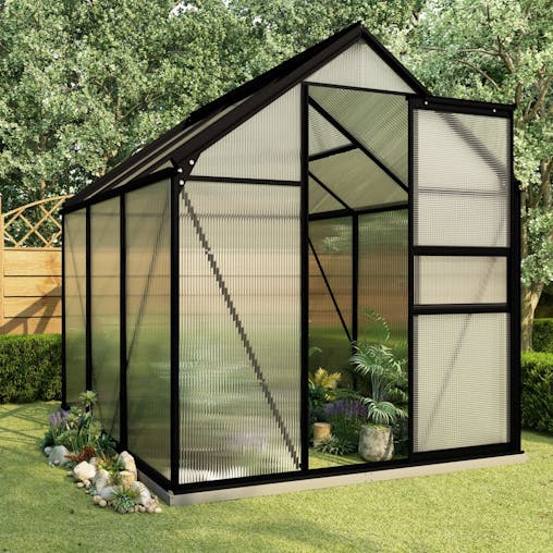 NNEVL Greenhouse with Base Frame Anthracite Aluminium 3.61 m&sup2;