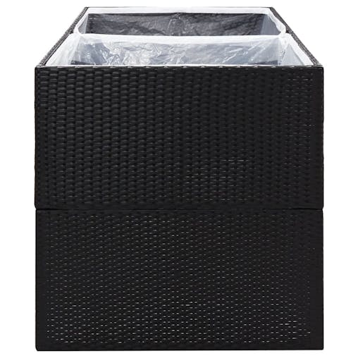 NNEVL Garden Planter Black 157x80x80 cm Poly Rattan