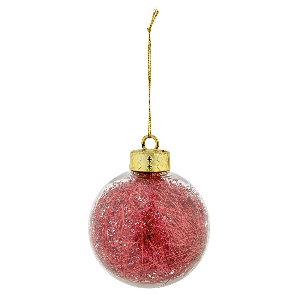 Boule de No&euml;l garnie de cheveux d'ange (4 modèles)