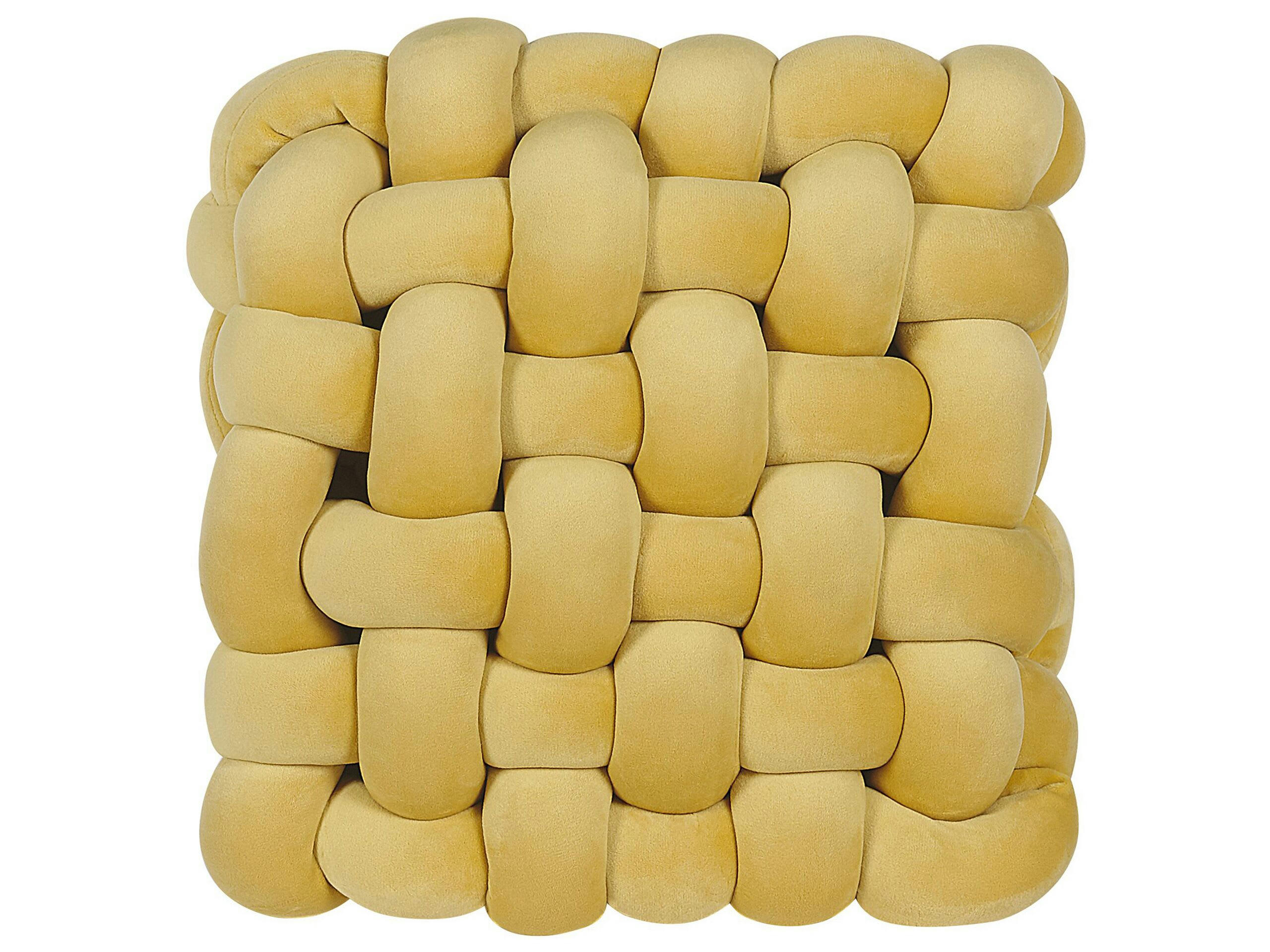 SIRALI - Coussin décoratif en tissu jaune 30x12cm