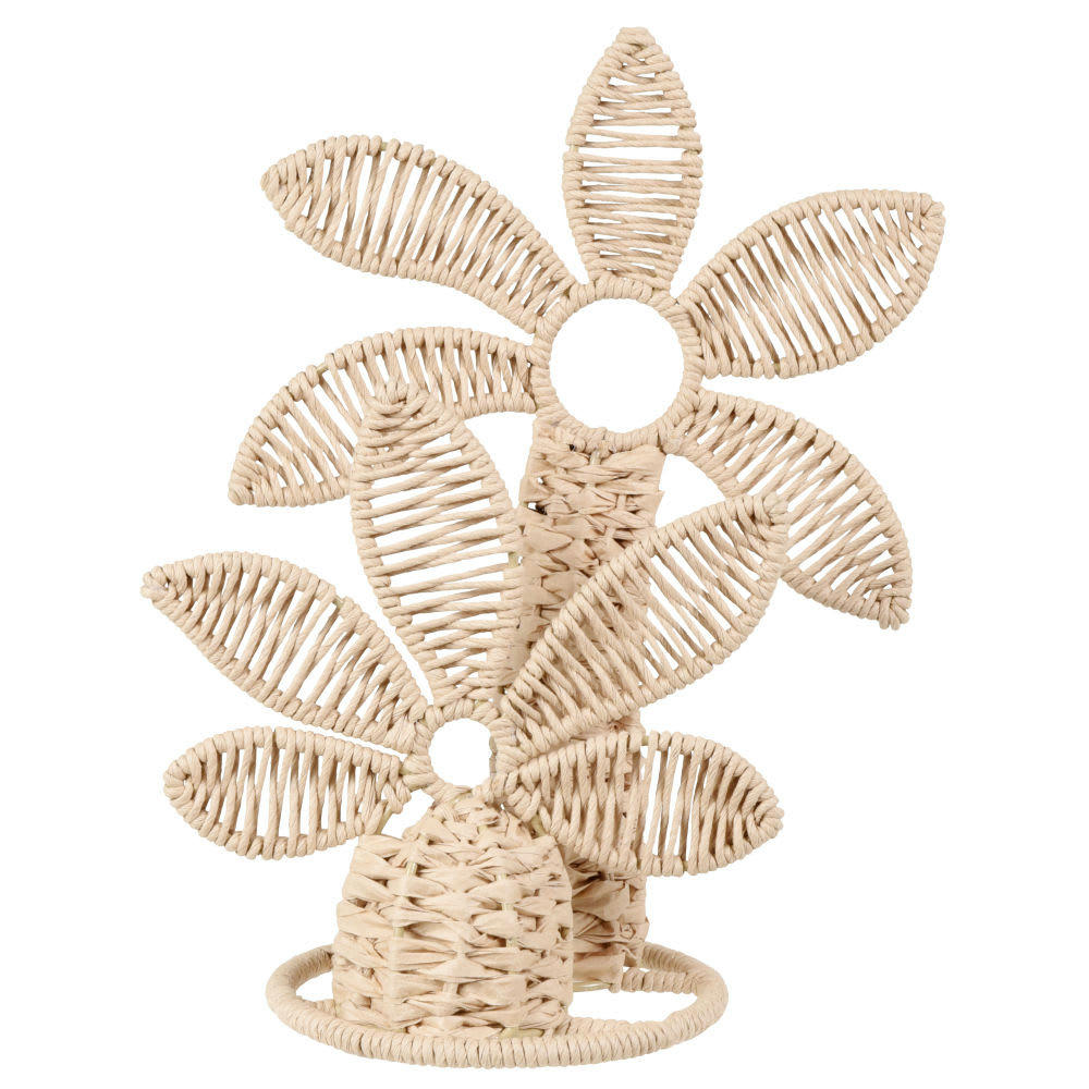 PALMITA - Statuette palmiers en papier et métal marron H31