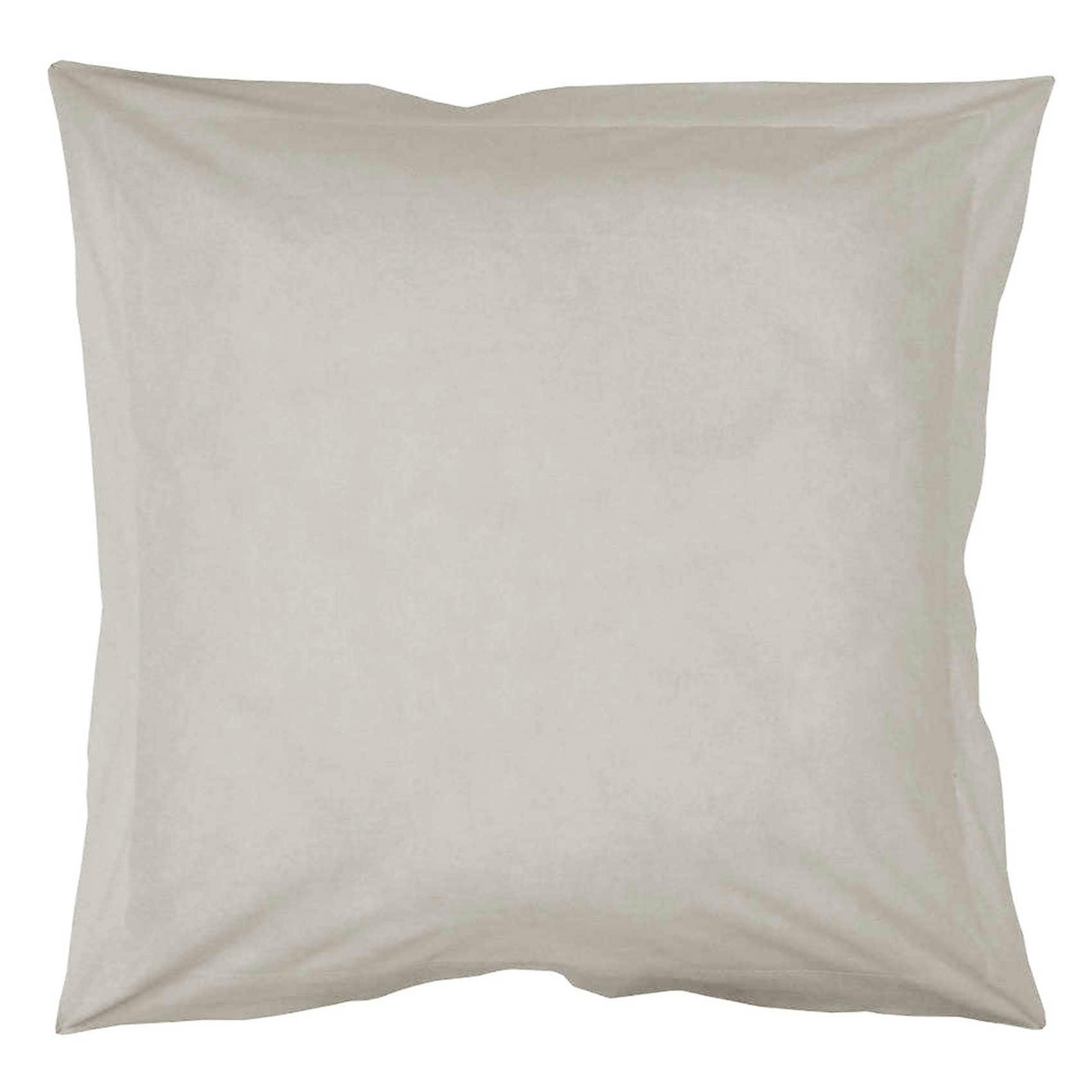 - Taie d'oreiller unie en coton bio beige 65x65 cm