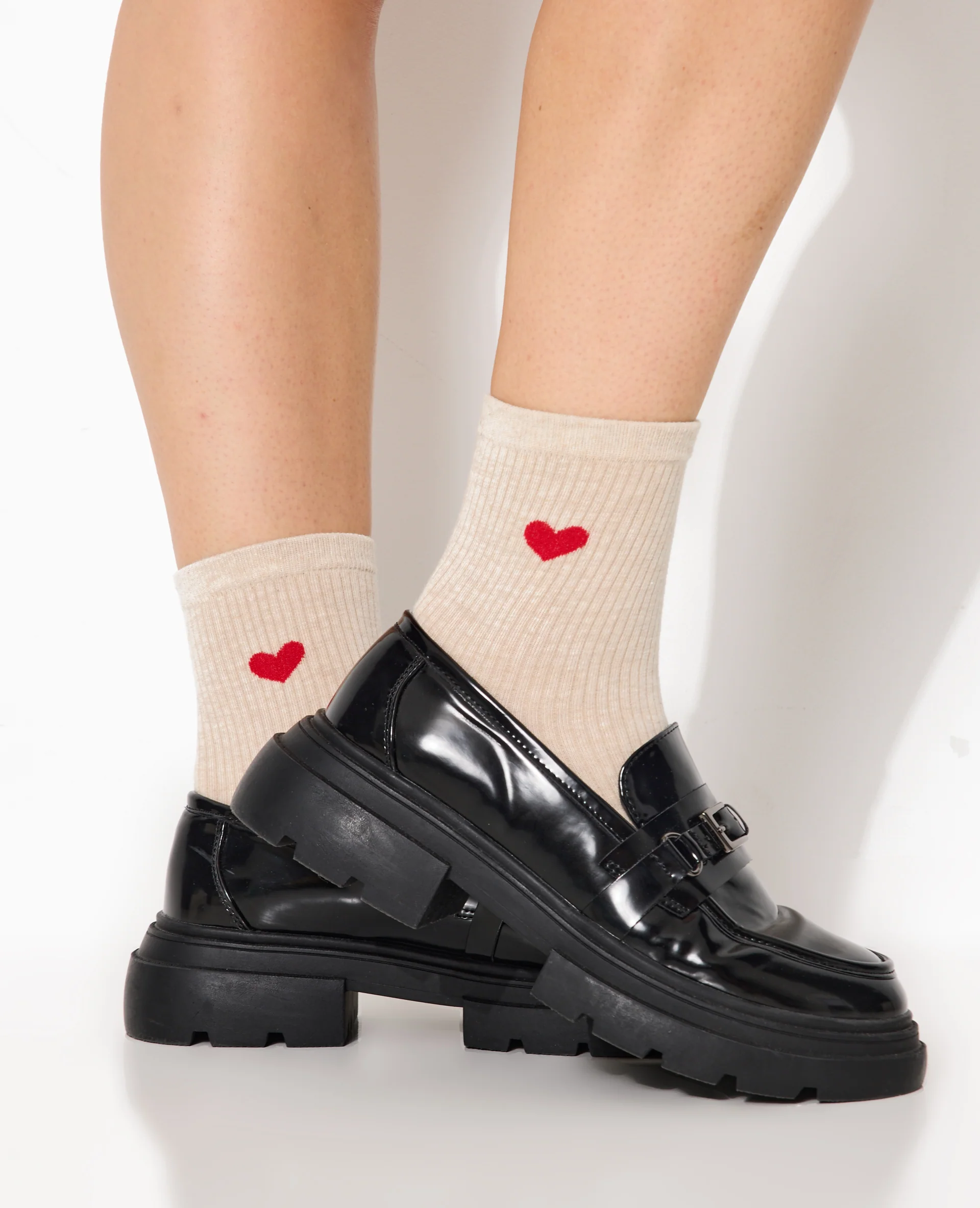 Lot de 2 paires de chaussettes avec cœurs