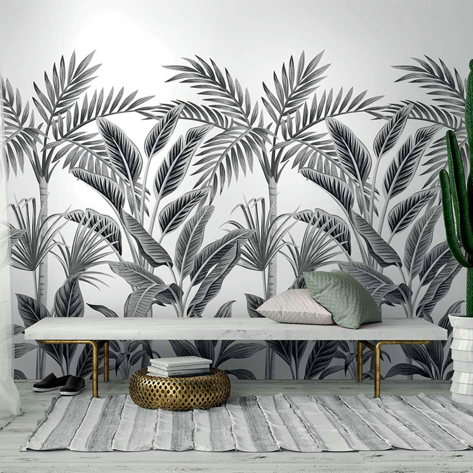 PALMERAIE - Papier peint rouleau palmeraie 159x280cm