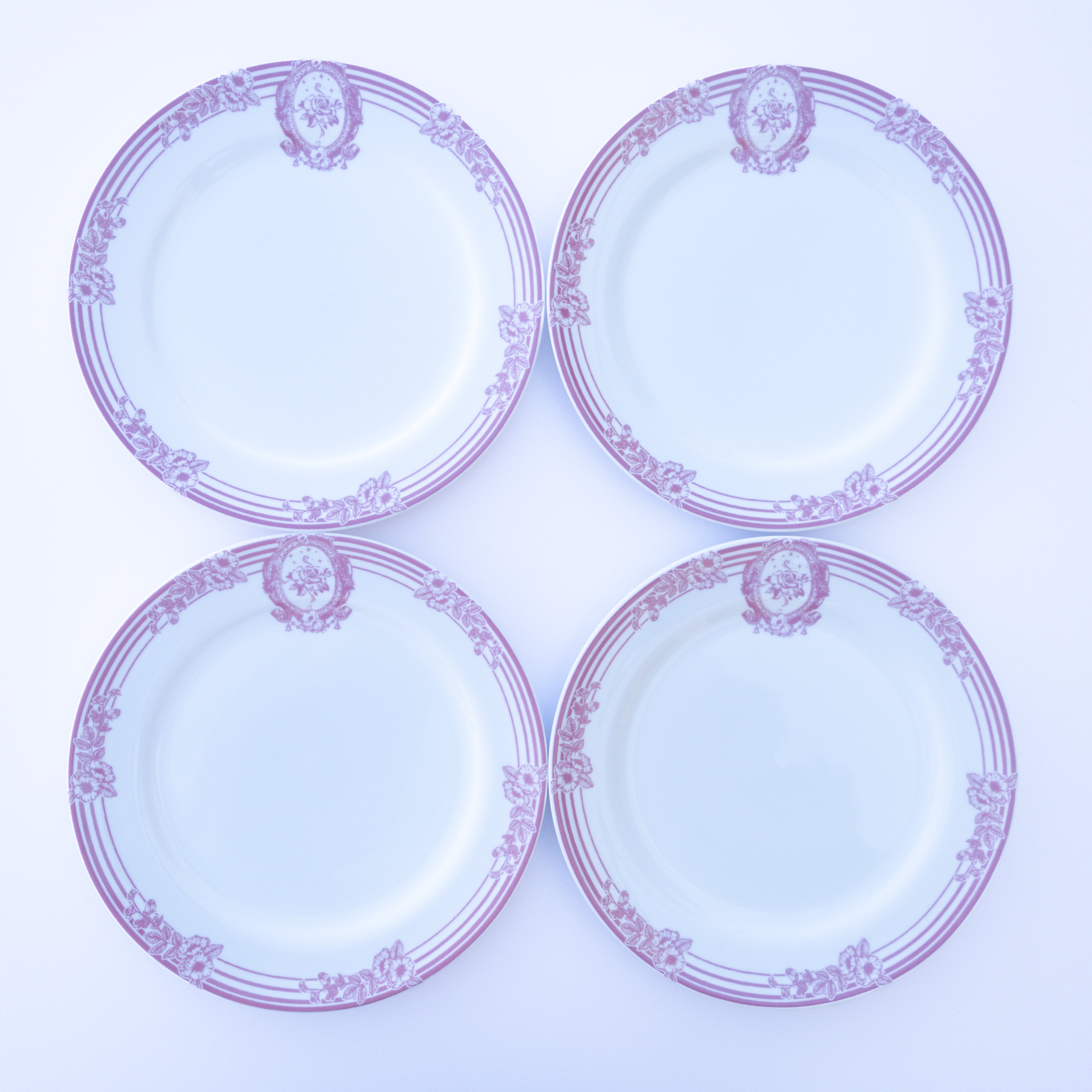 Pink Symphony Porcelain Salad Plates, Set of 4