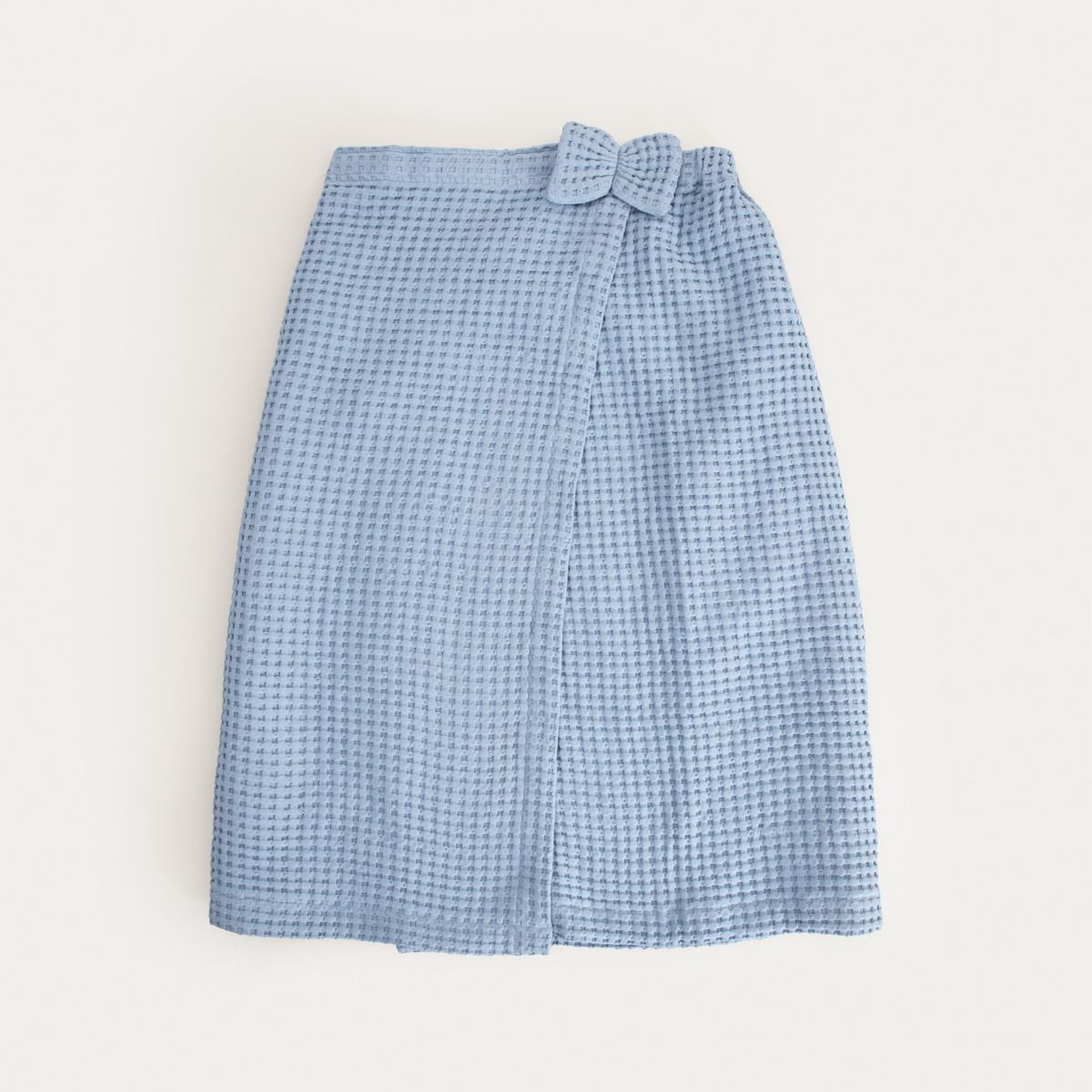 Ręcznik VAFFEL niebieski kąpielowy z rzepem 145x75 cm