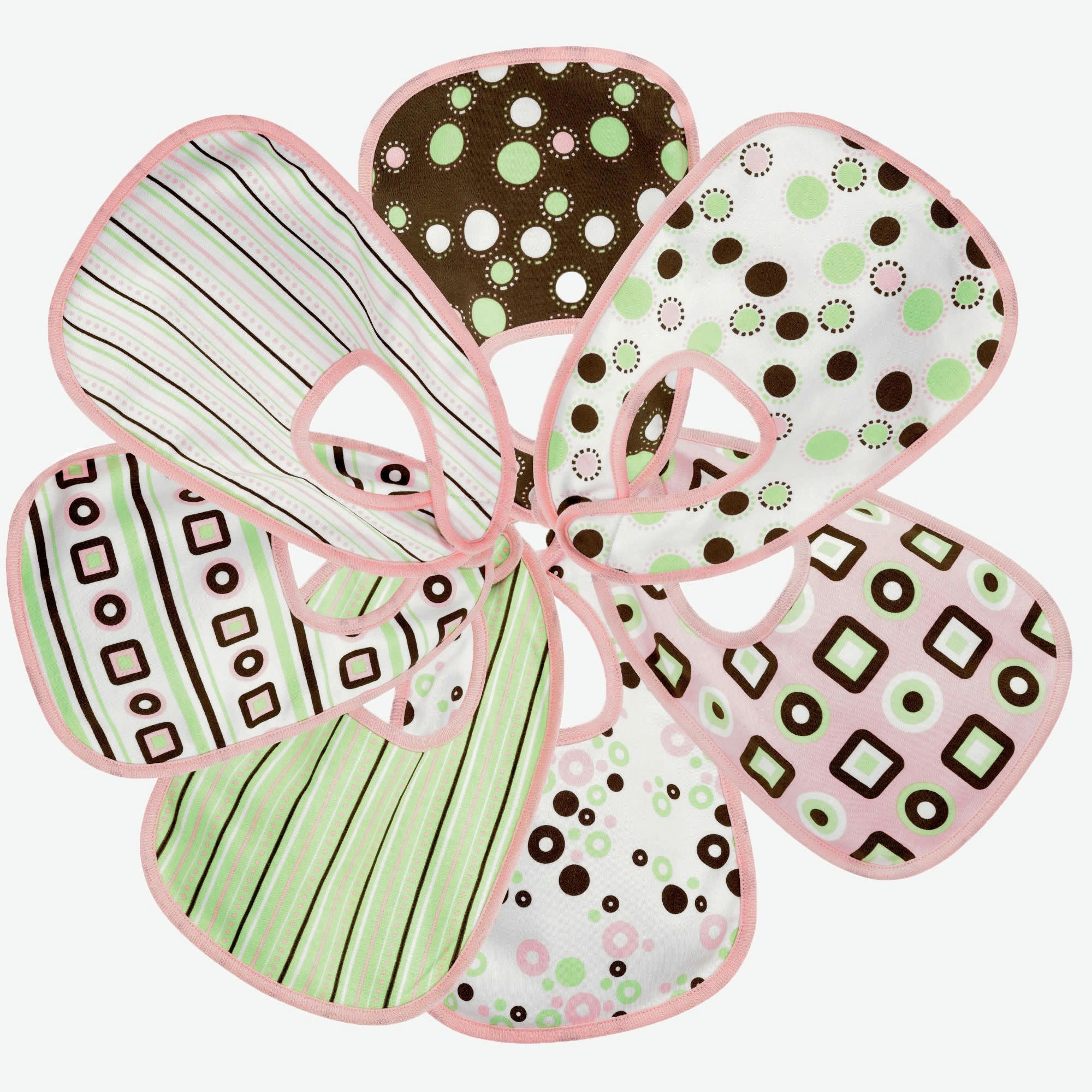 - Bavoirs bébé lot de 7 - modèle Seventies bébé  Vert