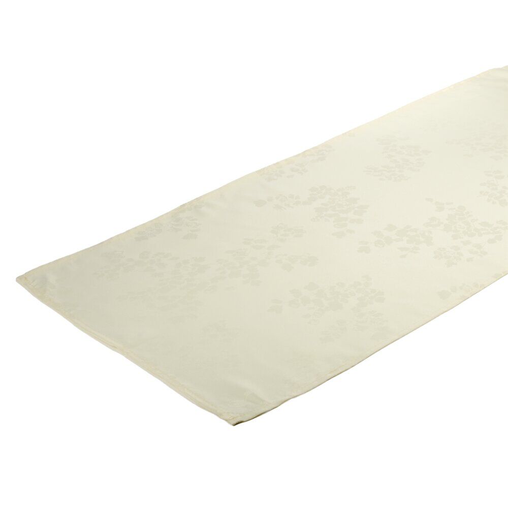 Chemin de table polyester et organza L300X45 cm blanc