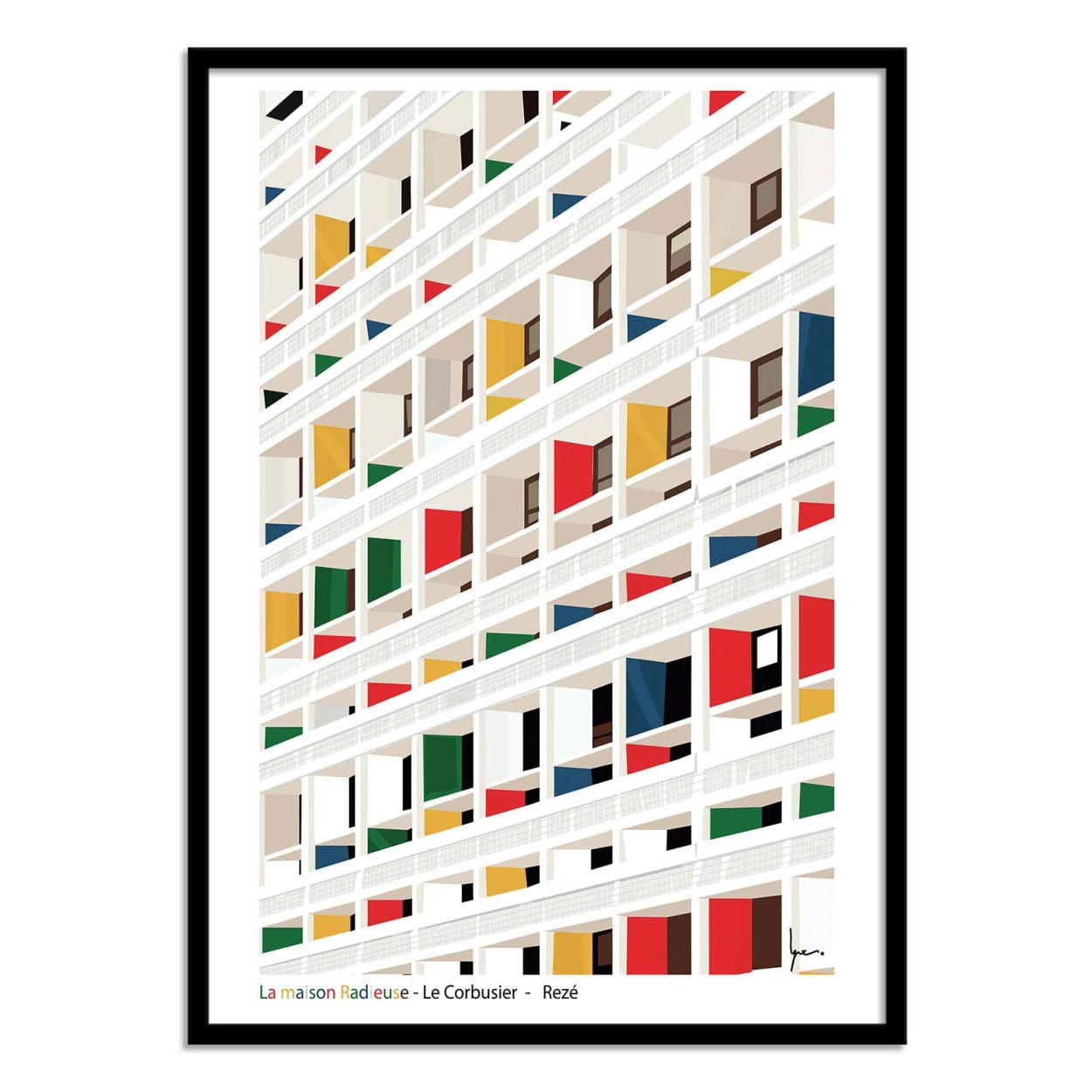 LPX ILLUSTRATION - LA CITÉ RADIEUSE - LPX ILLUSTRATION - Affiche d'art 50 x 70 cm