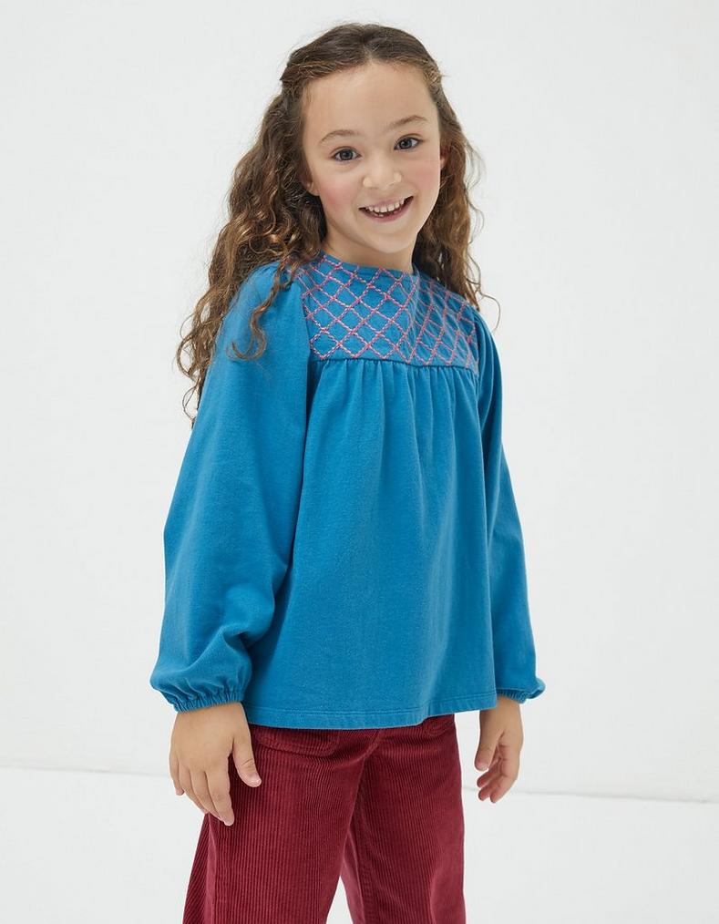 Embroidered Jersey Top