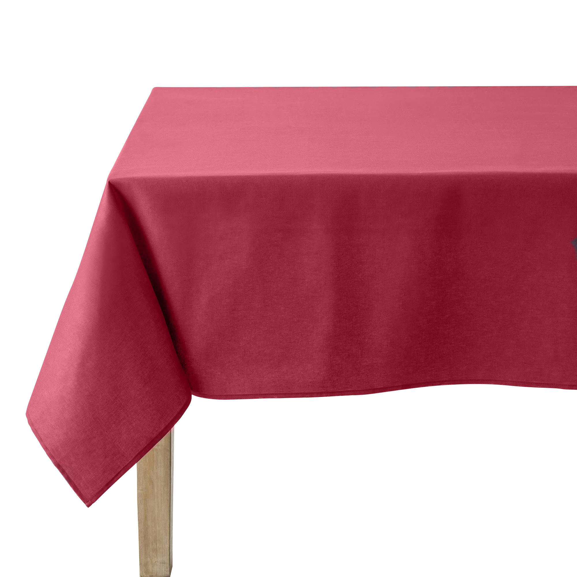 CAMBRAI - Nappe en coton traitee teflon griotte 180 x 180