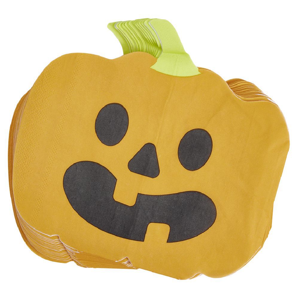 Serviette papier Halloween forme citrouille orange x20