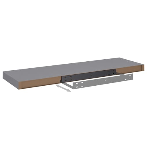 NNEVL Floating Wall Shelves 4 pcs Grey 80x23.5x3.8 cm MDF