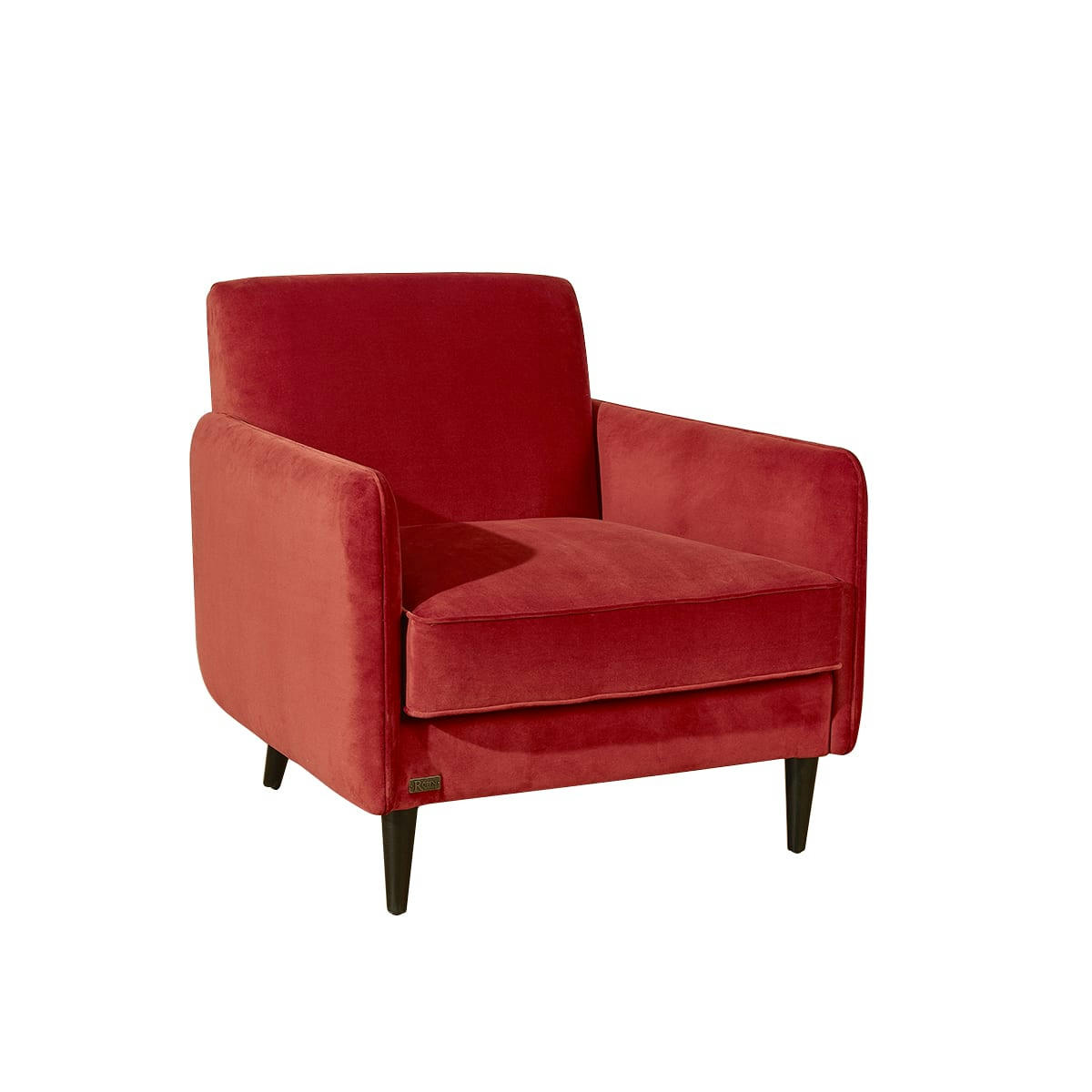 SANDOR - Grand fauteuil en velours brique