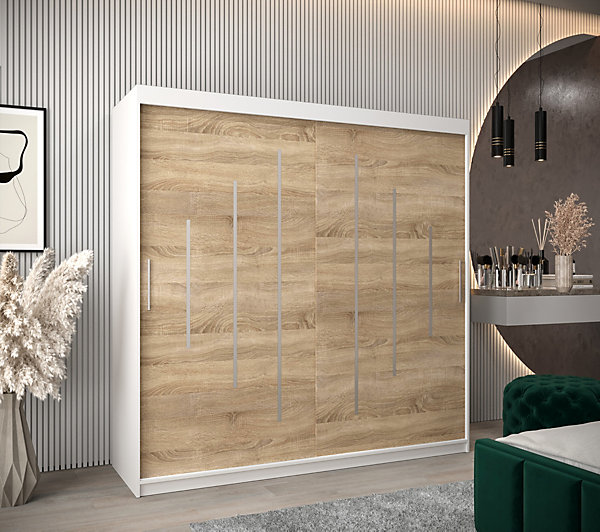 Armoire York a portes coulissantes H. 200 x L. 200 x P. 62 2 portes