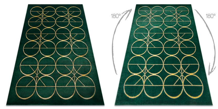 Dywan EMERALD ekskluzywny 1010 glamour, stylowy koła butelkowa 80x150 cm