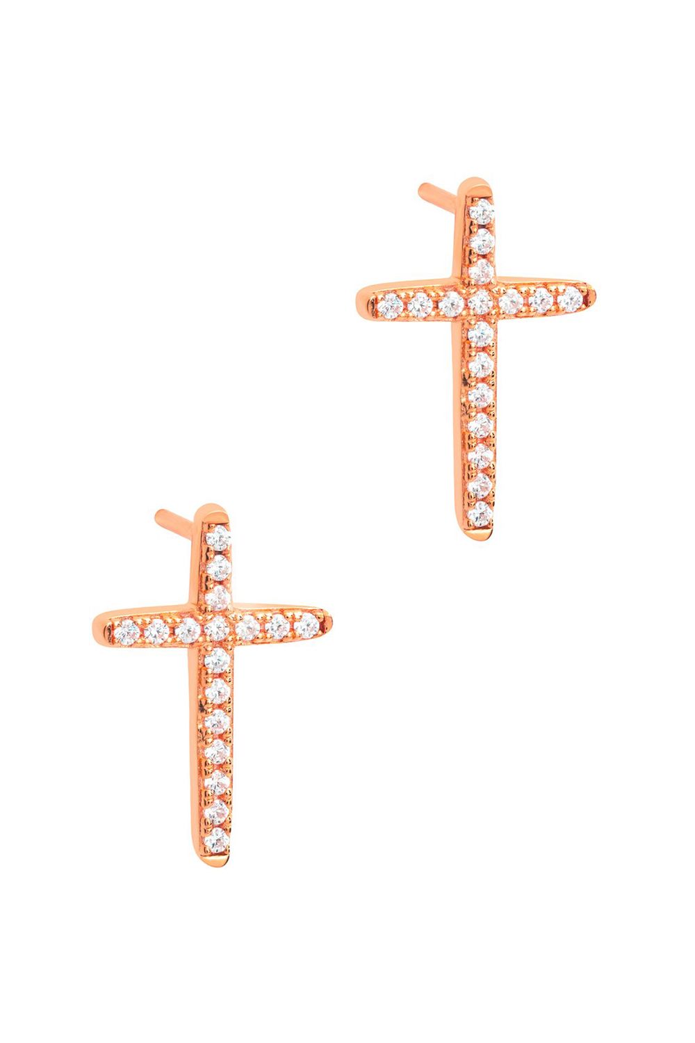 Pure Luxuries London Gift Packaged 'Strand' 18ct Rose Gold Plated 925 Silver & Cubic Zirconia Earrings