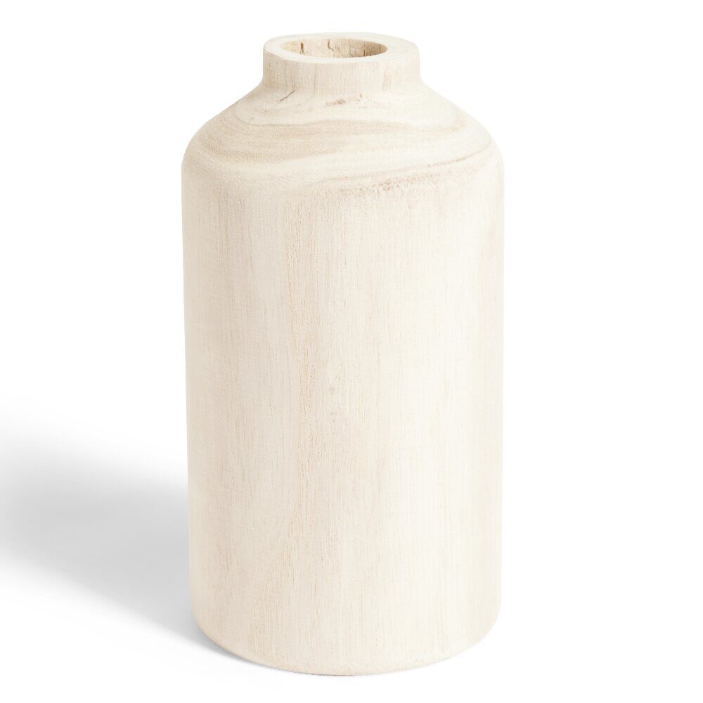 Vase bois beige naturel Ø9xH18cm