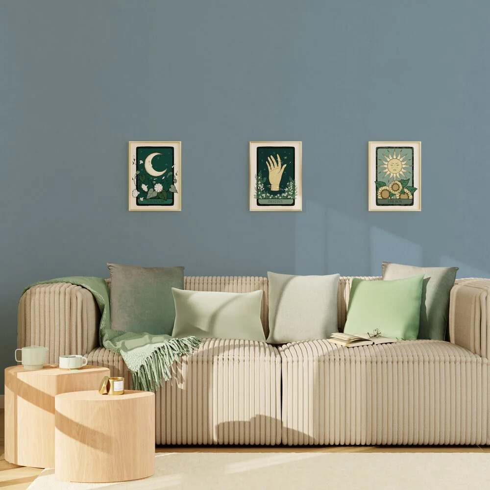 4MURS Papier peint intissé CLASSIC LINE coloris bleu fumé