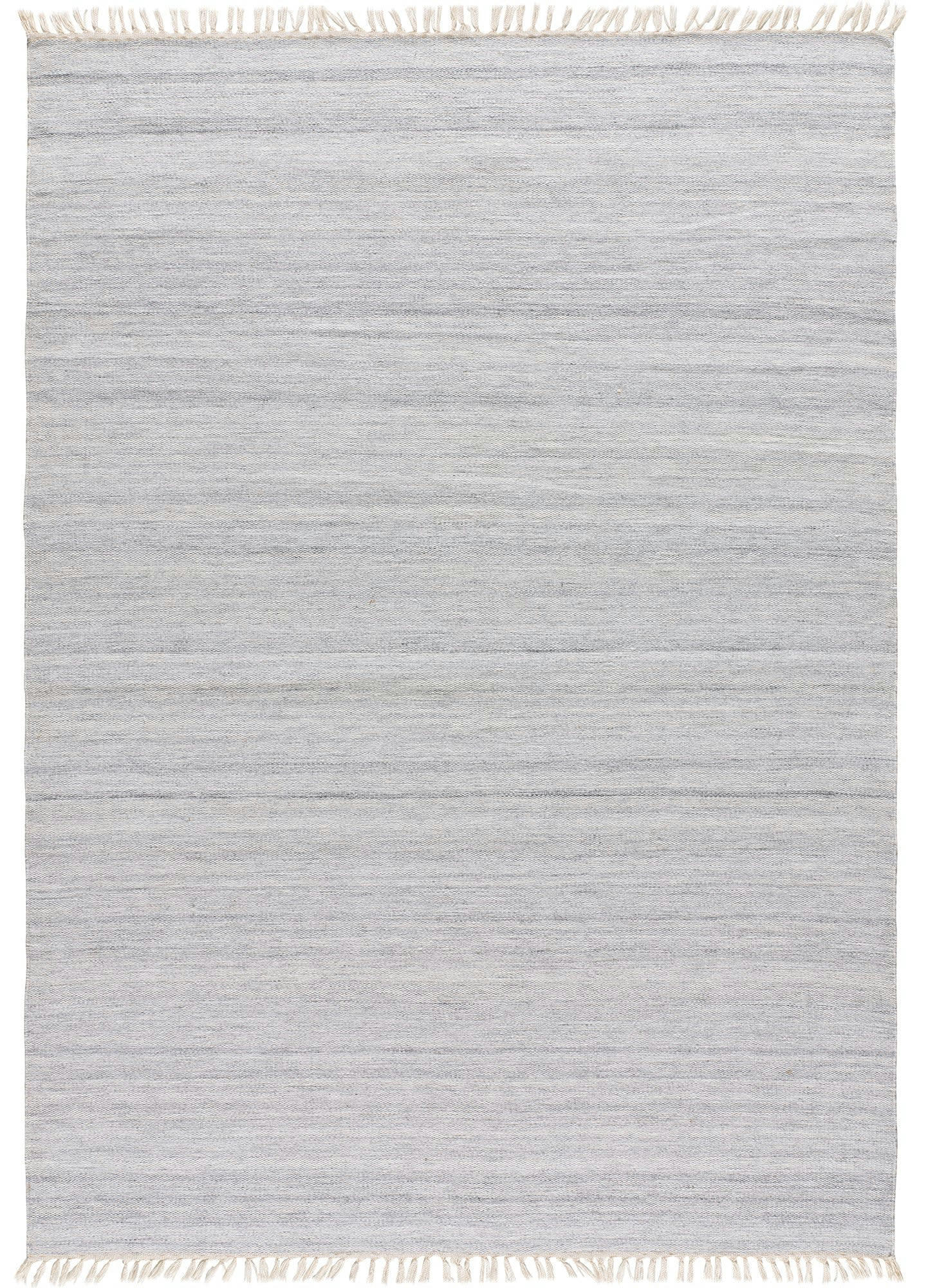 ECO-DHURRIE - Tapis fait main en pet recyclé gris clair, 60x120 cm