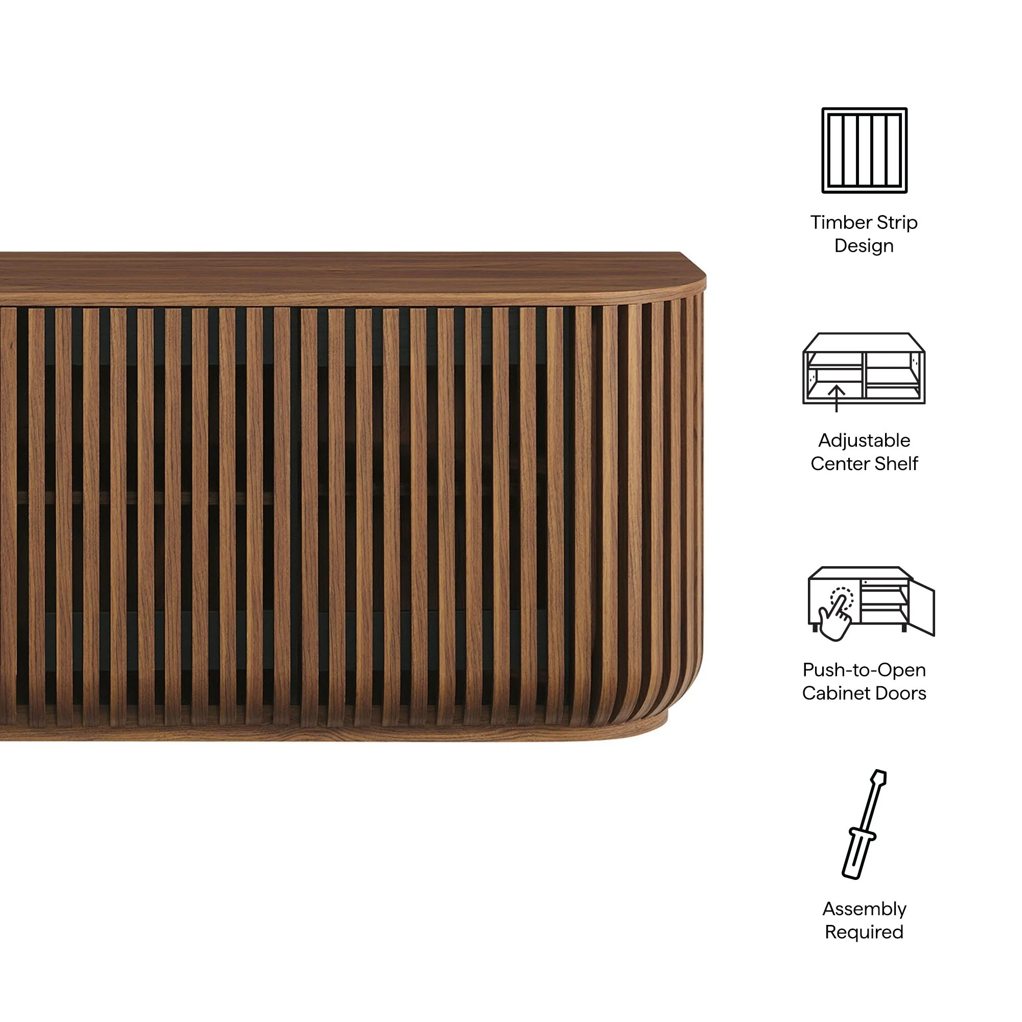 Fortitude 75 Curved Sideboard Storage Cabinet