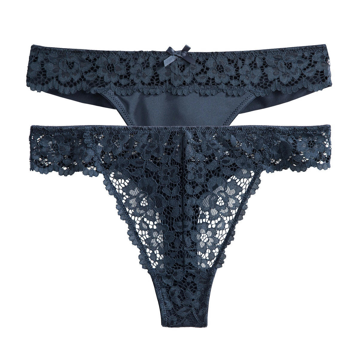Lot de 2 tangas en dentelle et microfibre Girofle