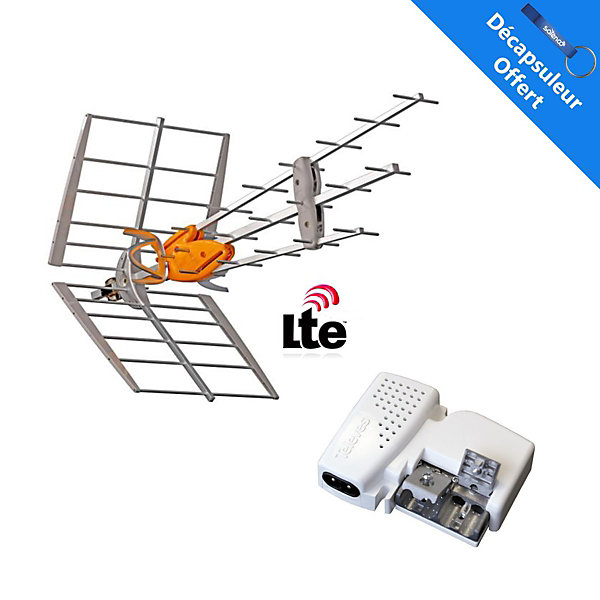 Pack Antenne TNT DAT HD BOSS UHF Gain 42dBi   Alimentation 24V TELEVES