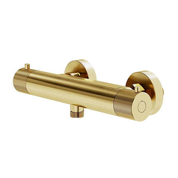 Mitigeur de douche thermostatique, doré brossé, GoodHome Owens