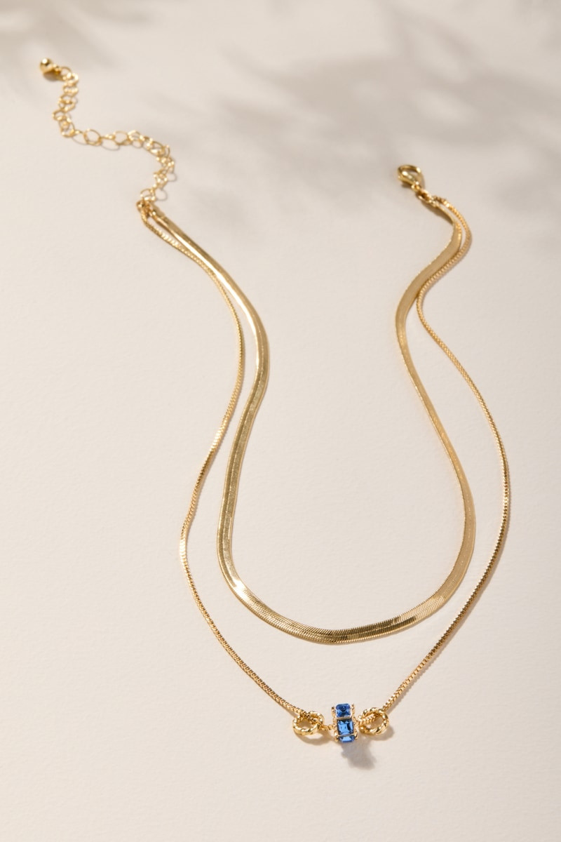 Brandy Layered Snake Chain Pendant Necklace