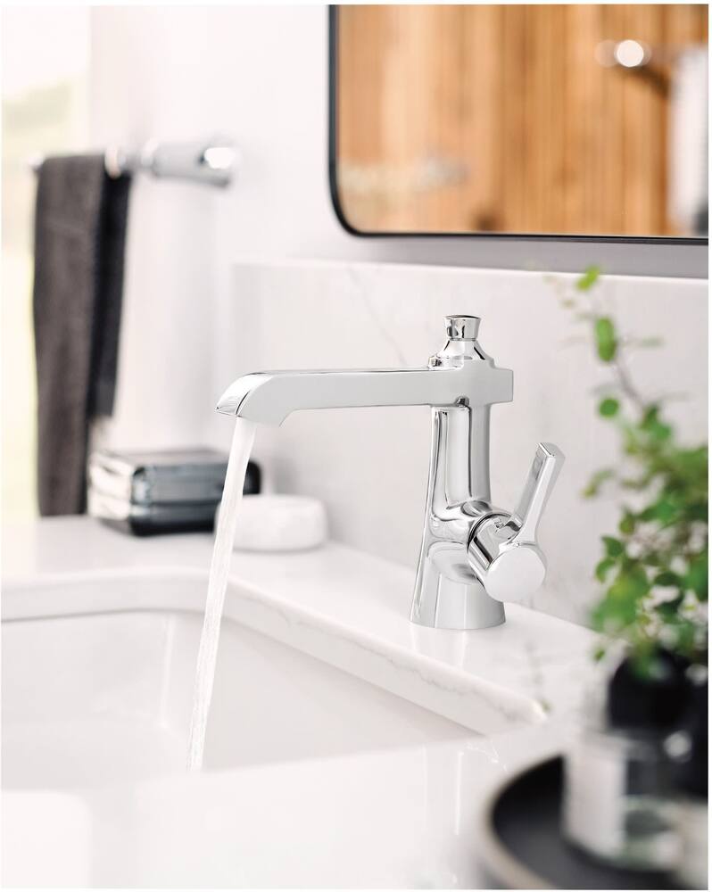 Moen® Flara Single Handle Single Hole Bathroom Sink Faucet, Chrome