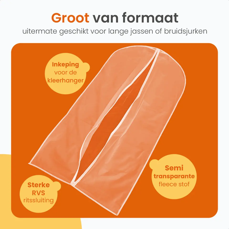 Goliving Kledinghoezen - 10 stuks - Kledinghoes - Kledingzak met Rits