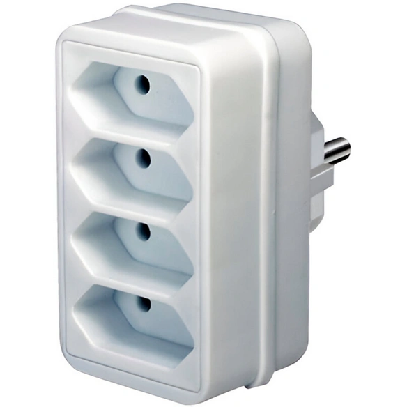Reiseadapter, weiß, BxHxT: x 5 x 7,5 cm, für Innen