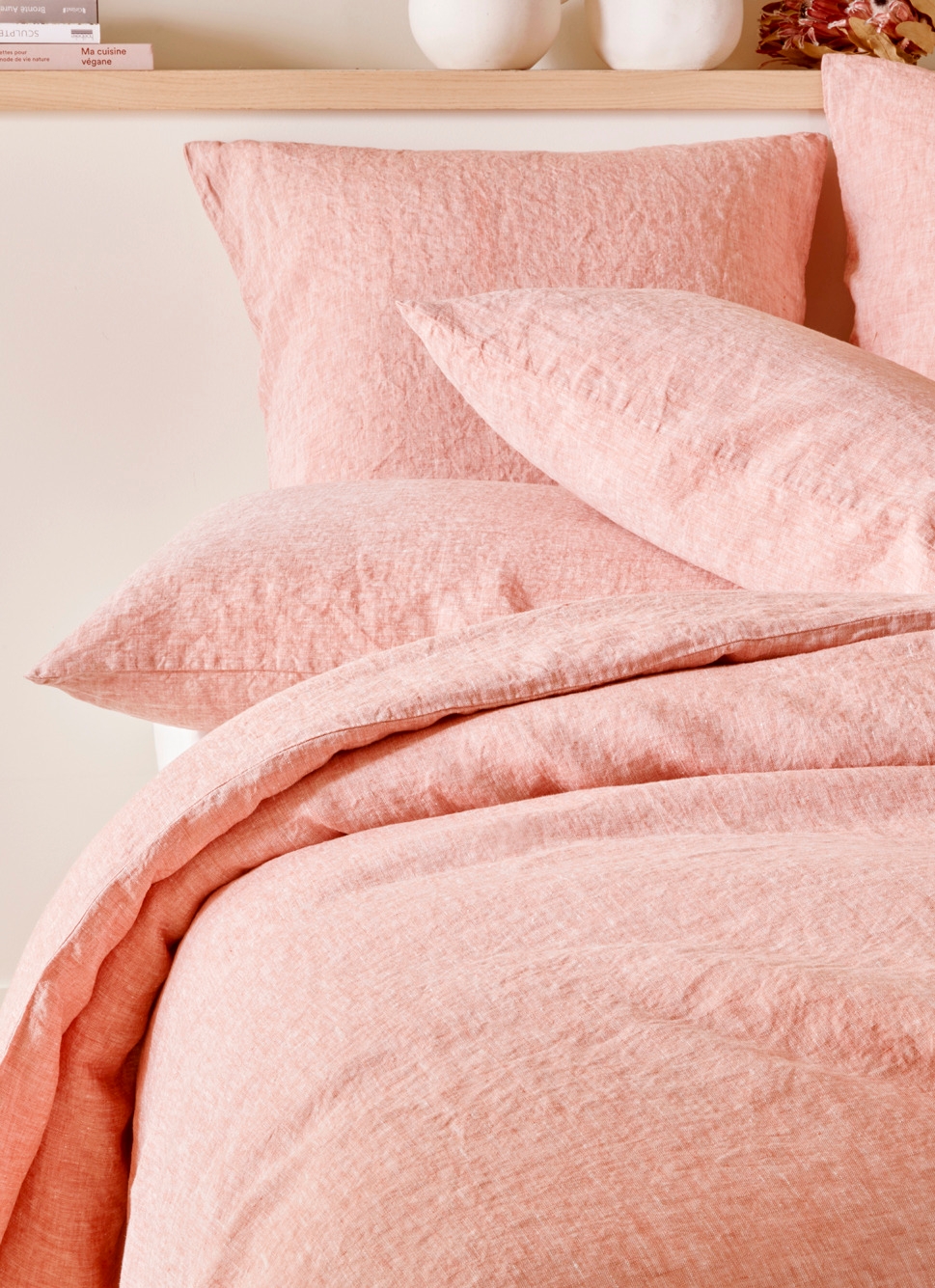 HOUSSE DE COUETTE EN LIN LAVÉ Rouge